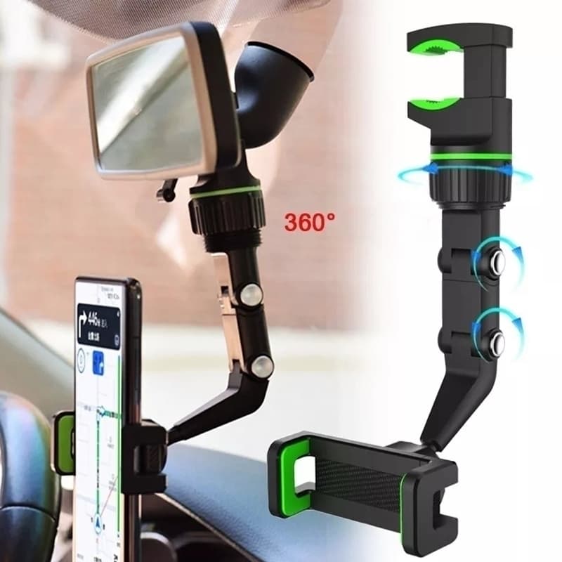 Suporte Celular Retrovisor 360 Graus Multifuncional Ajustável Veicular Carro Pronta Entrega