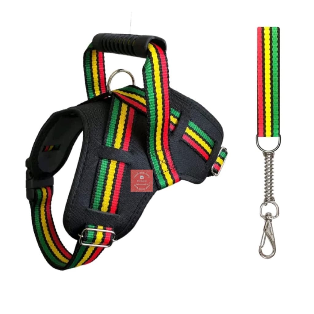 Coleira Peitoral Cachorro Guia Doberman Pitbull Anti Puxão Fita Guia Super Resistente Reforçado