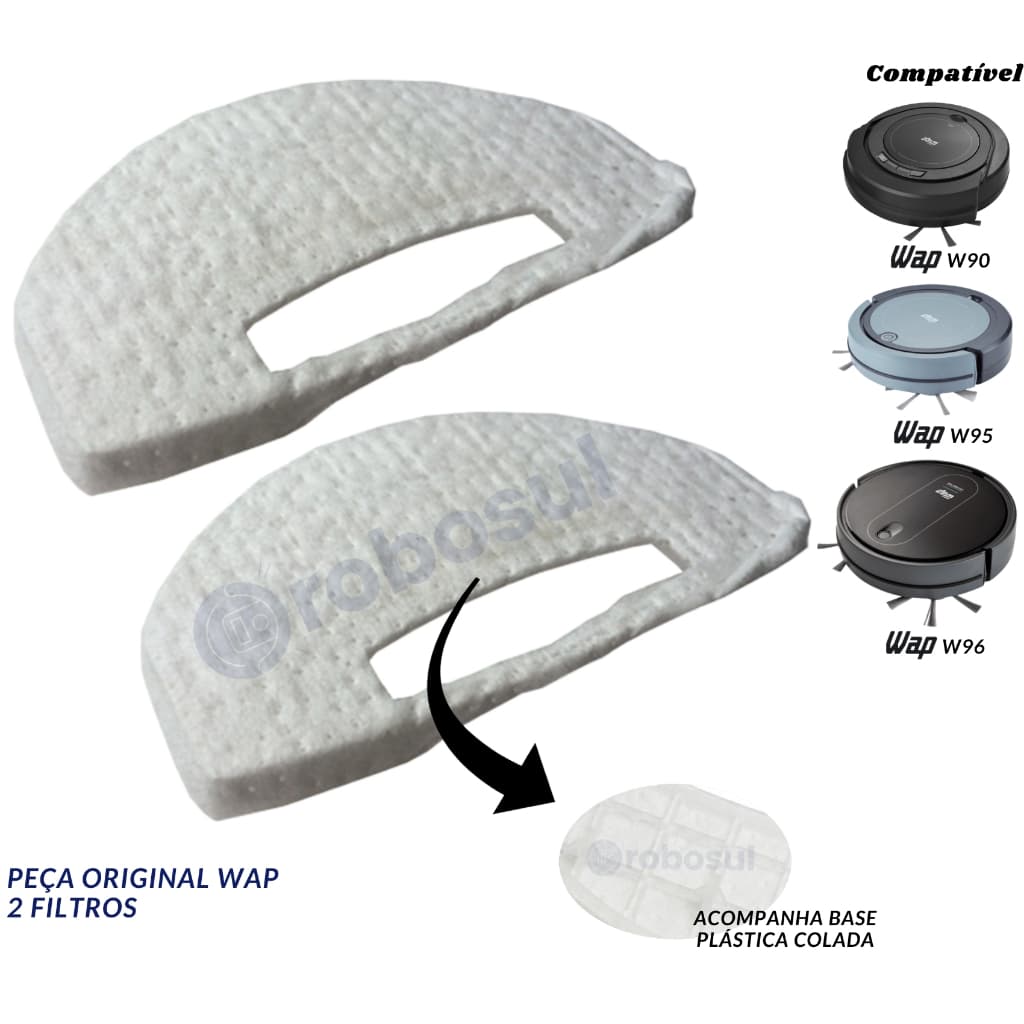 2 Filtros Para Robô Aspirador WAP W90 W95 W96