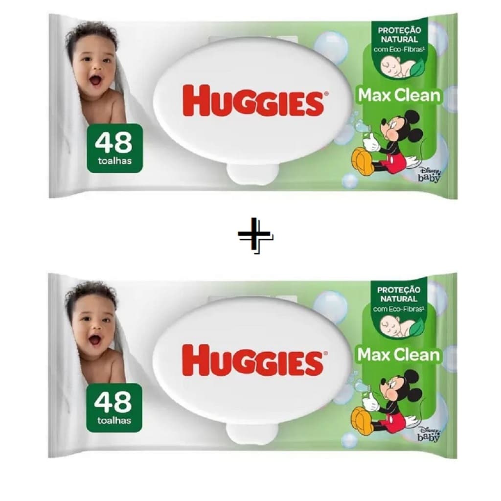 Kit 2 Lenços Umedecidos Huggies Classic Max Clean - 48 Unidades _Cada