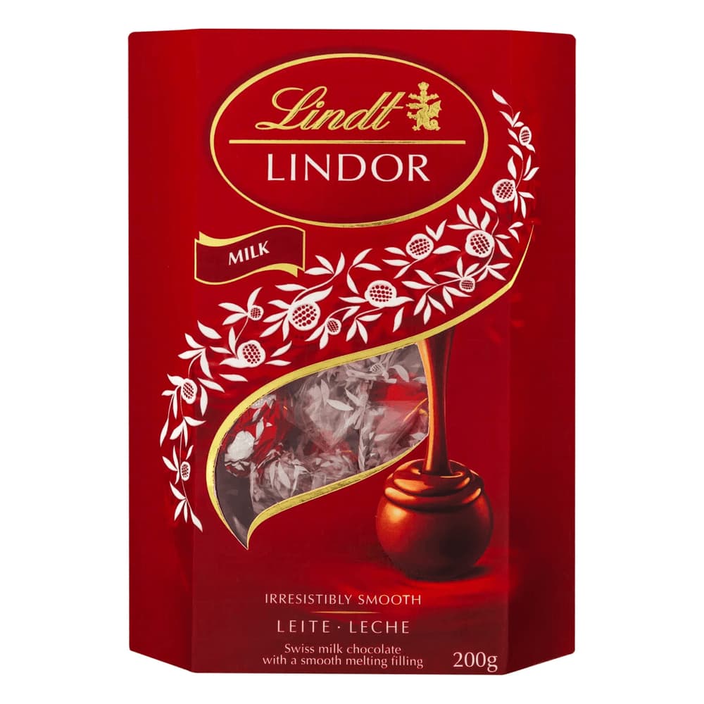 Bombom Lindt Importado Chocolate Suíço Ao Leite Cremoso Caixa 200g