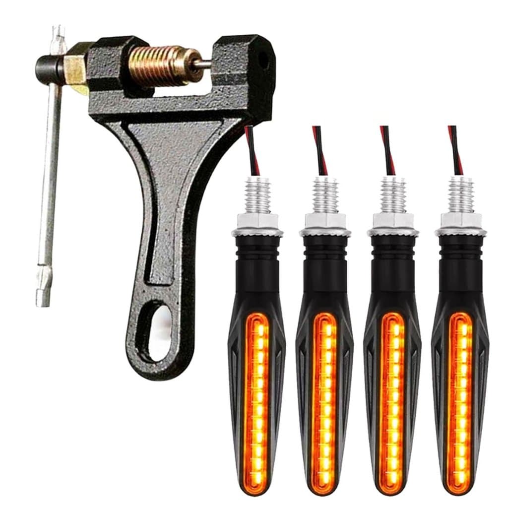 Chave Extrator De Corrente Moto Pino Tamanho 420/530 + 4 Pisca Seta Para Moto Sequencia