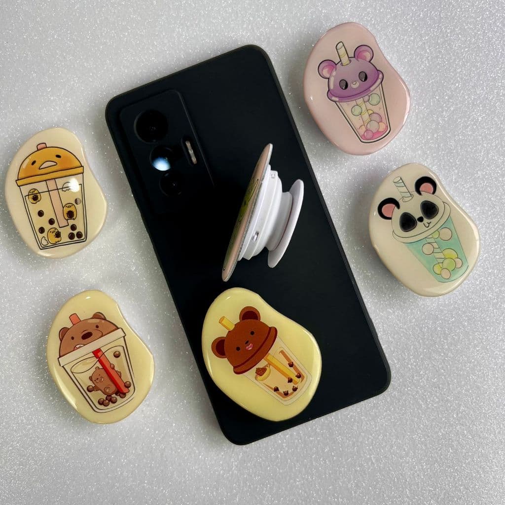 Suporte Para Capinha / Ursinhos Bichinhos no Copo / Acessório capinha / Pocket Segura Celular (P)