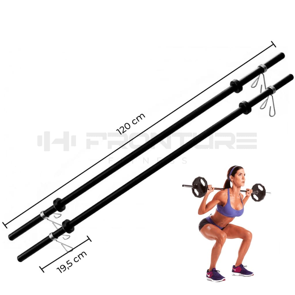 KIT 2 Barras Body Pump Para Musculação Agachamento + Presilhas presente para Treino Academia Fitness Treinamento Profissional em Casa