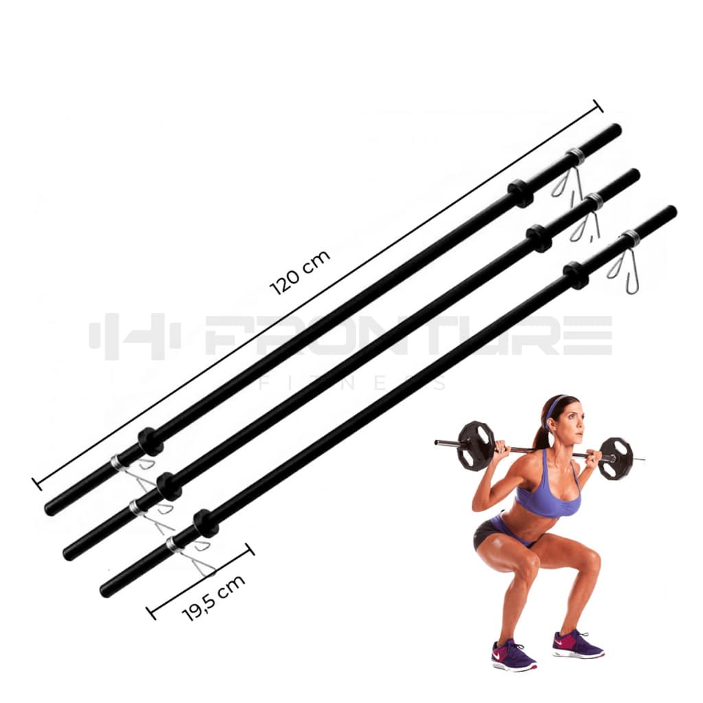 KIT 3 Barras Body Pump Para Musculação Agachamento + Presilhas presente para Treino Academia Fitness Treinamento Profissional em Casa Studio