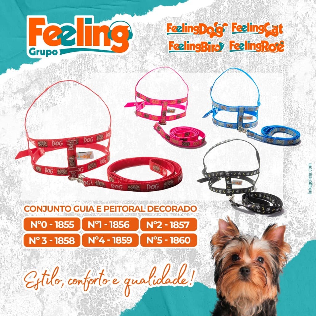 Peitoral e Guia Decorado Peitoral e Coleira Para Pequeno Porte Guia Pata Osso Pet Cachorro Cao Gato