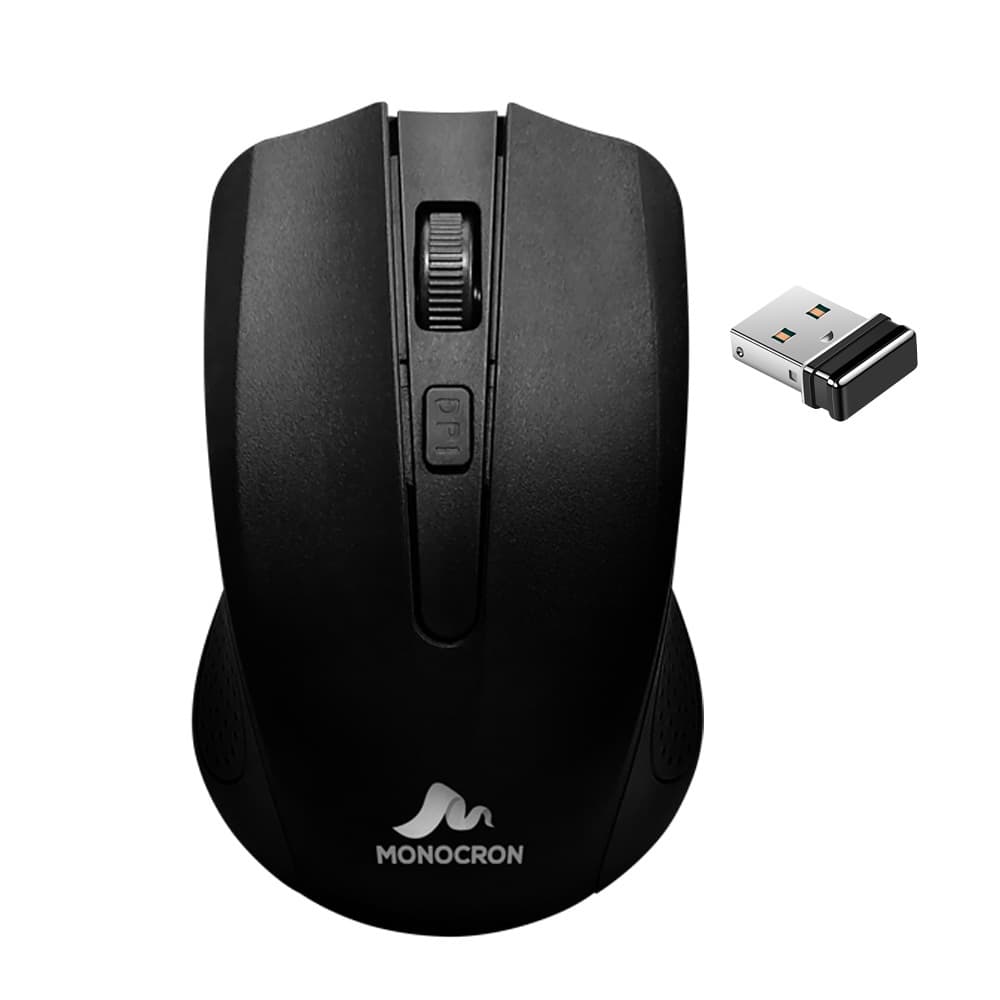 MOUSE SEM FIO PRETO CONECTOR USB 10 METROS A PILHA Mouse para trabalho jogos escritório