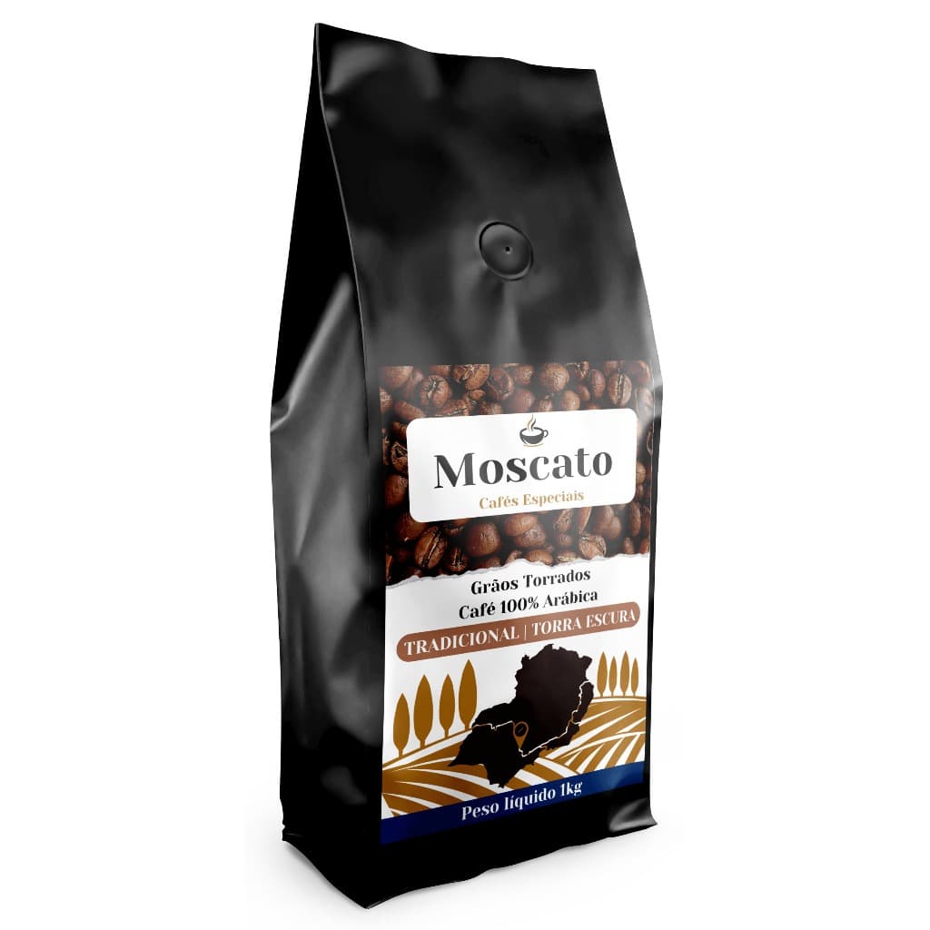 Café em Grãos Arábica Gourmet Torra Escura 1Kg Tradicional / Café Moscato