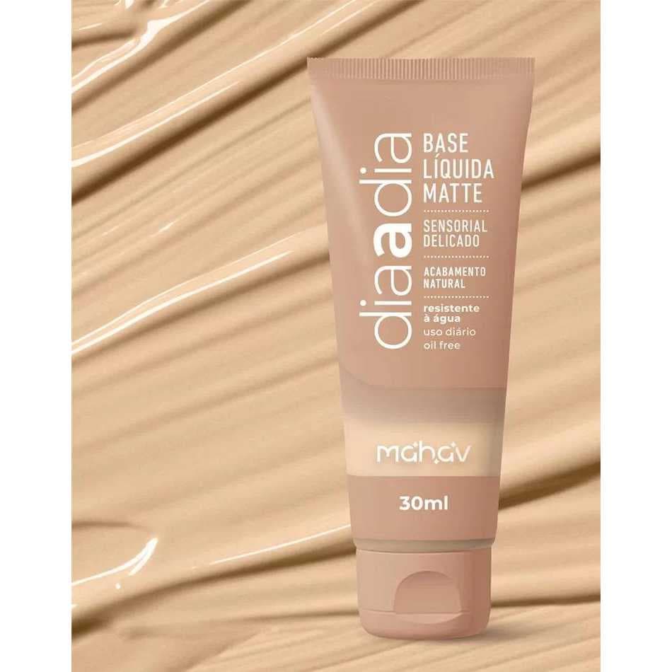 MAHAV BASE LÍQUIDA Matte MAHAV Dia a Dia Cobertura Natural RESISTENTE Á ÁGUA