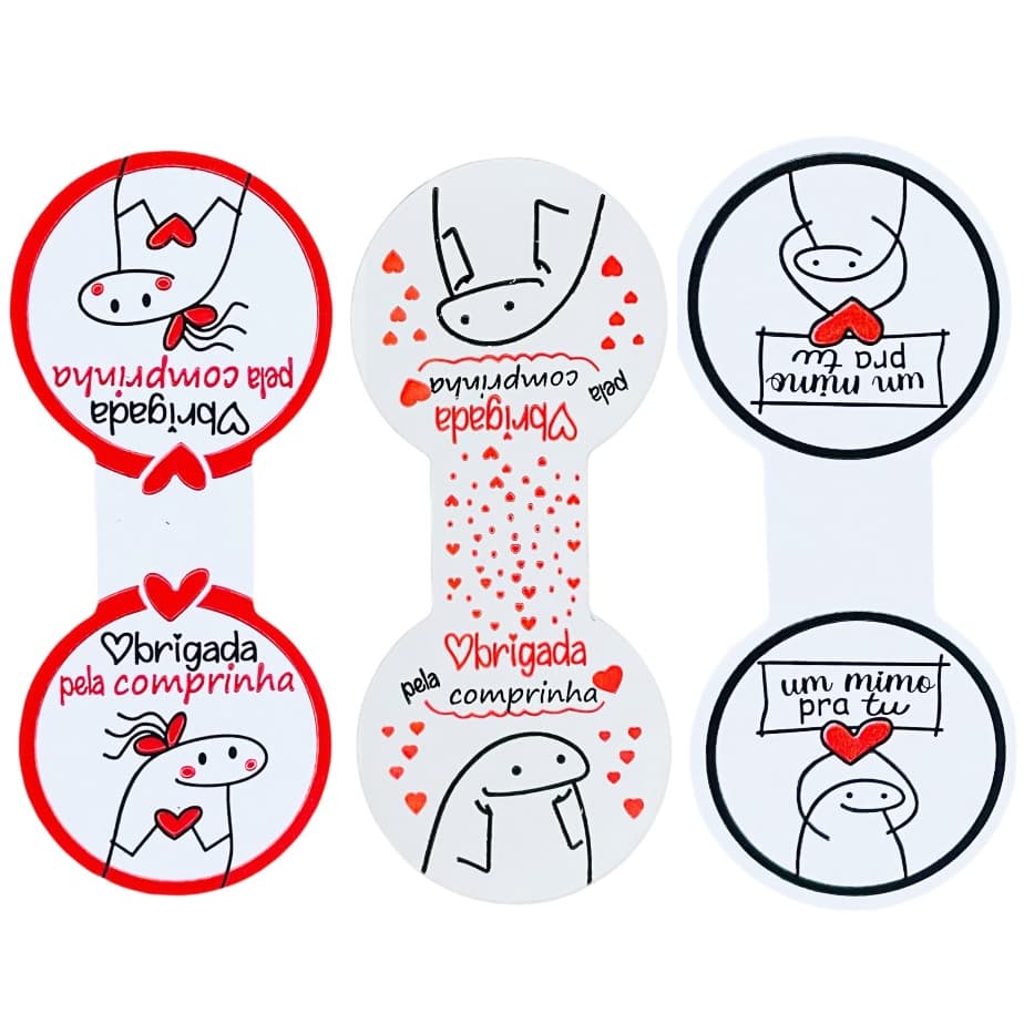 Lacre adesivo para fecho de sacola modelo Flork