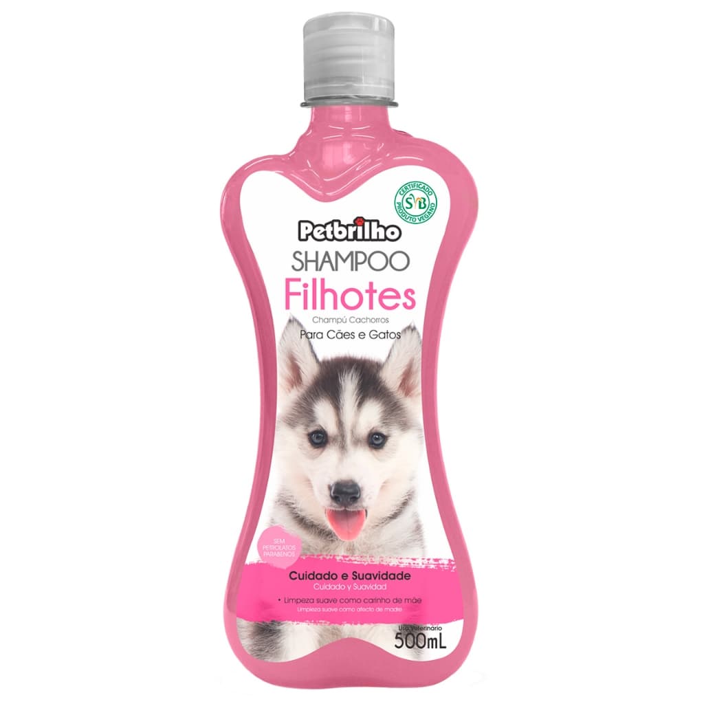 Shampoo para Cães e Gatos FILHOTES Pet Brilho 500mL