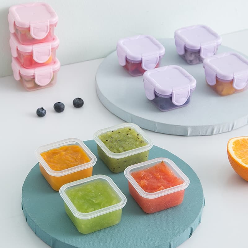 Mini Potes Para Recipiente Para Alimentos Leite Em Pó 4 unidades 60ml Infantil Escolar BPA Free