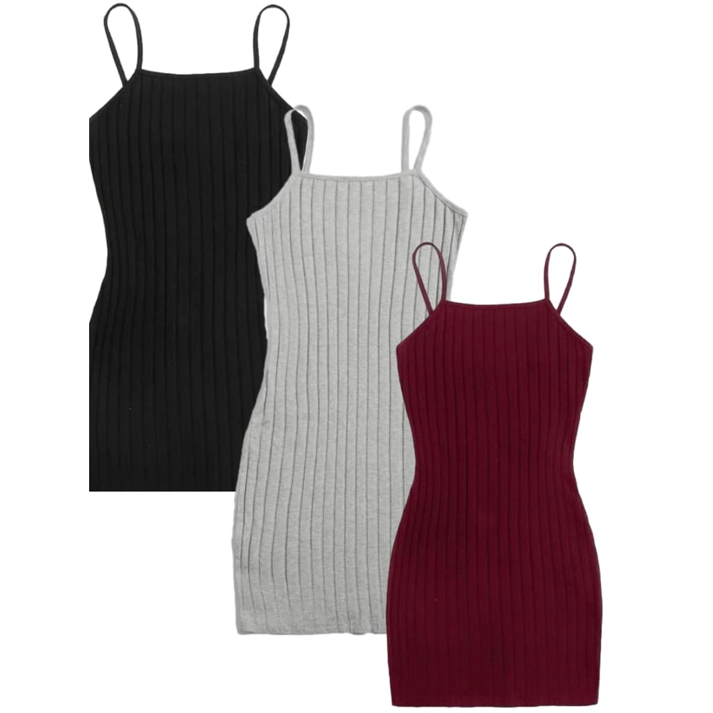 Vestido Alcinha Midi Canelado  Preto/Bordô/Cinza - P,M,G,GG Envio Direto da Fabrica