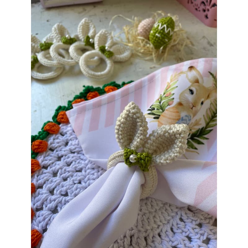 Kit 4 Porta guardanapos coelho em amigurumi (croche)