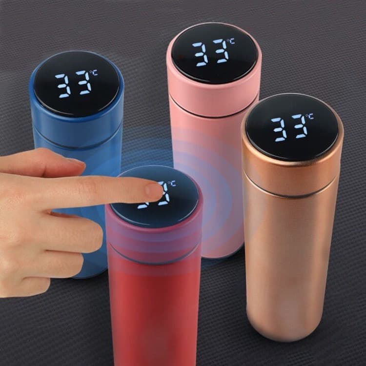Garrafa Térmica 500ML com logo stan copo caneca Em Aço Inox Com Termômetro Digital Led Garrafa Térmica Termômetro Inox Display Led Material de Aço Inoxidável 500ml