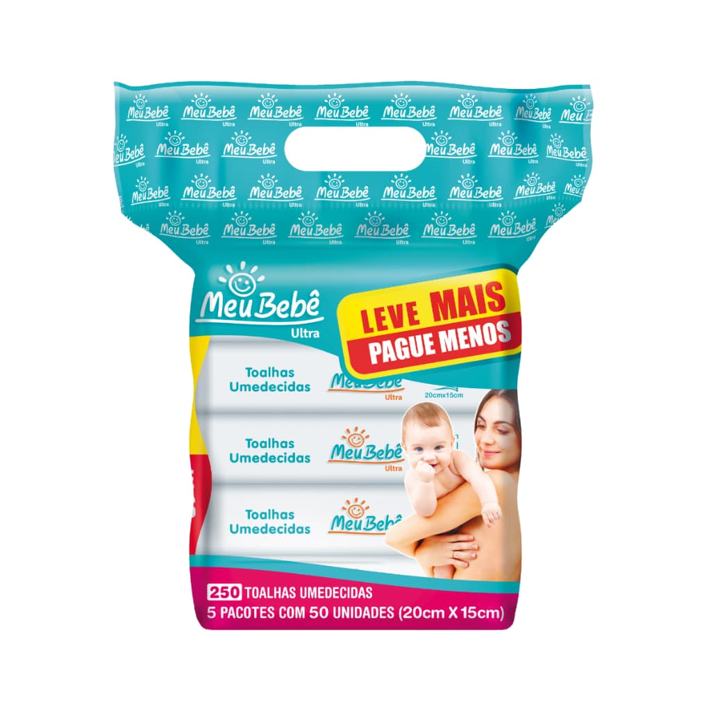 TOALHA UMEDECIDA MEU BEBE ULTRA KIT 250
