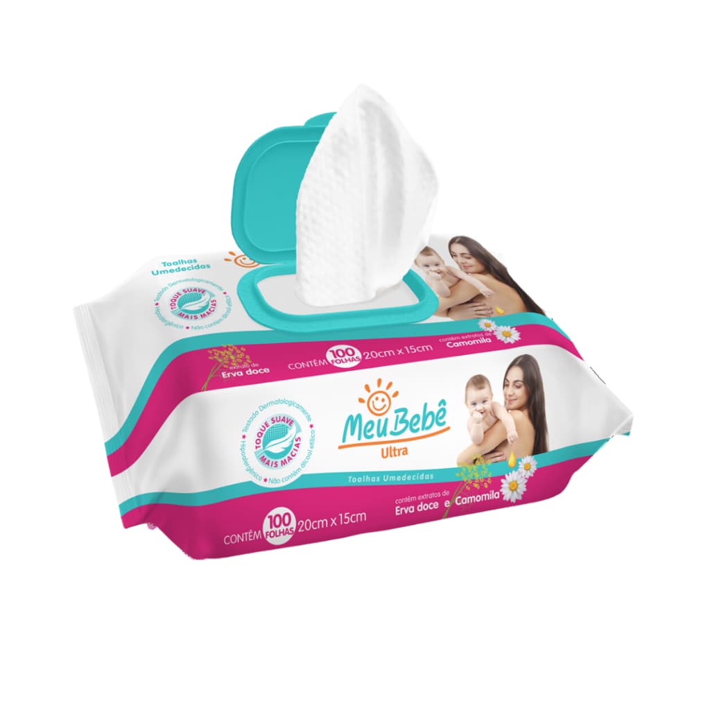 TOALHAS UMEDECIDAS MEU BEBE ULTRA 100 FOLHAS
