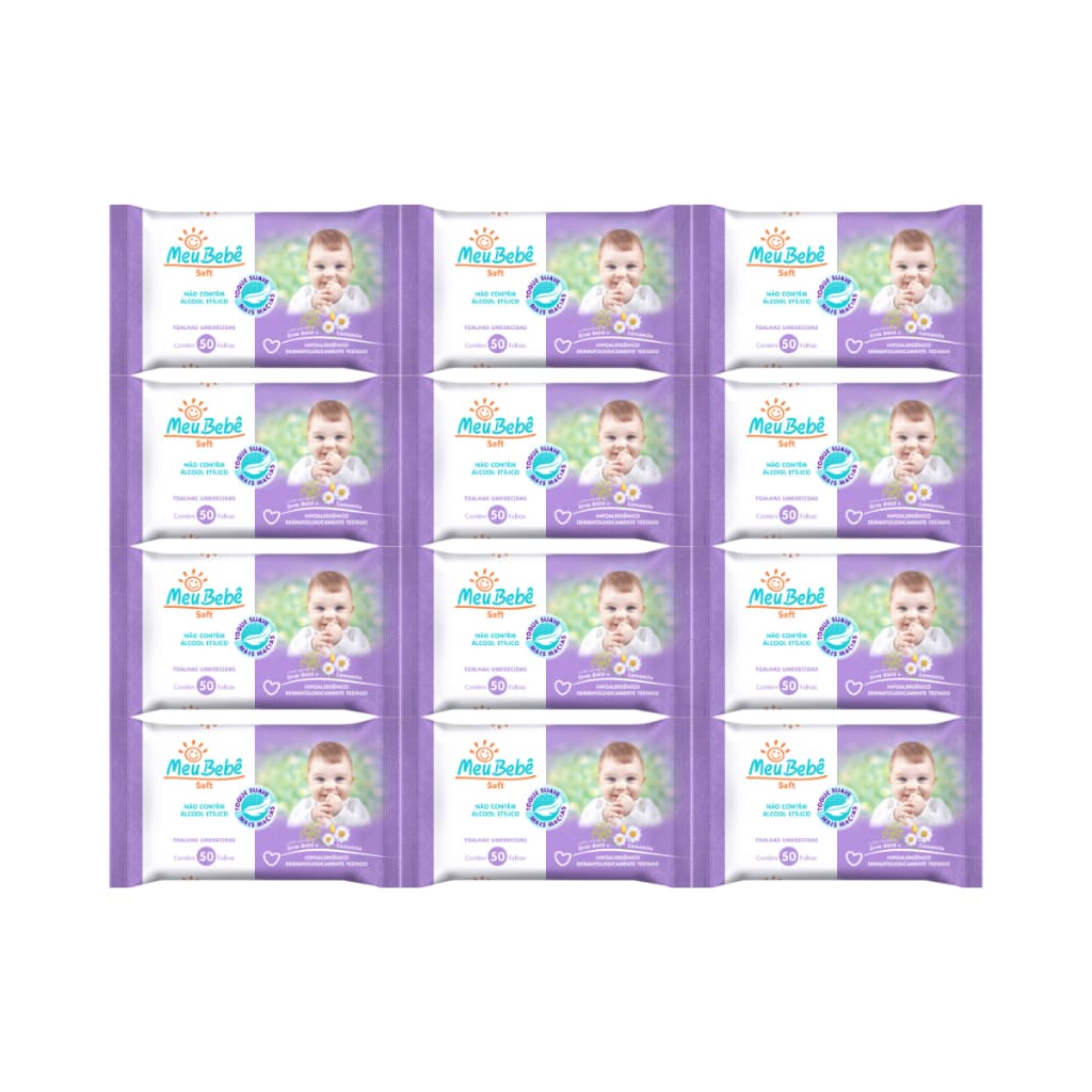 TOALHA UMEDECIDA MEU BEBE SOFT KIT600 (12PCTS X 50FLS)