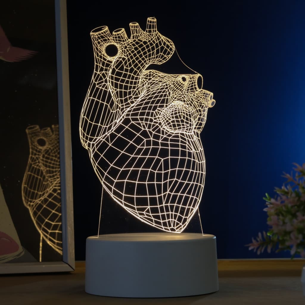 Luminária LED 3D de Mesa / Luz Noturna Presente Criativo / Decoração - coração e as artérias, órgãos