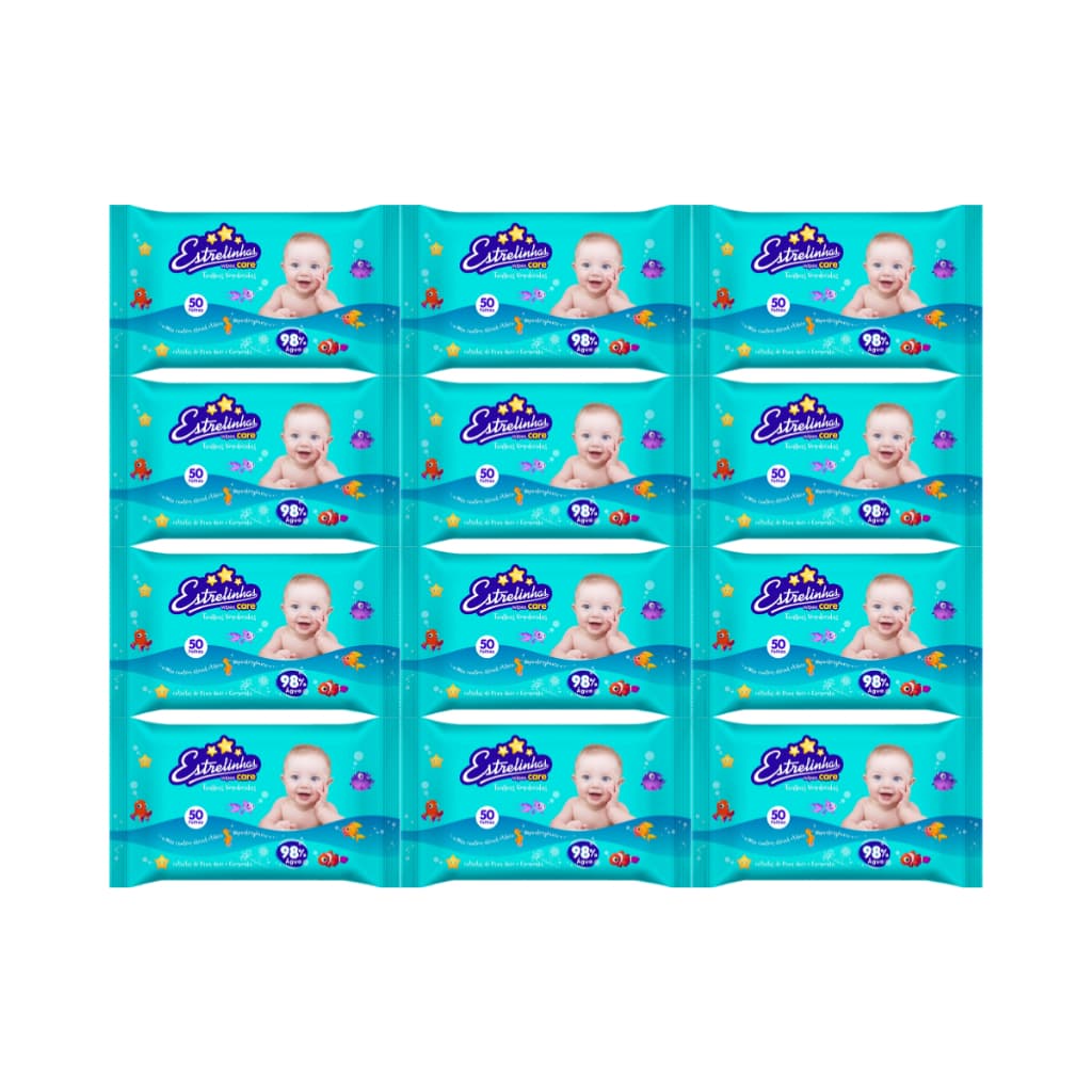 TOALHA UMEDECIDA ESTRELINHAS KIT 600 (12PCTX50FLS)