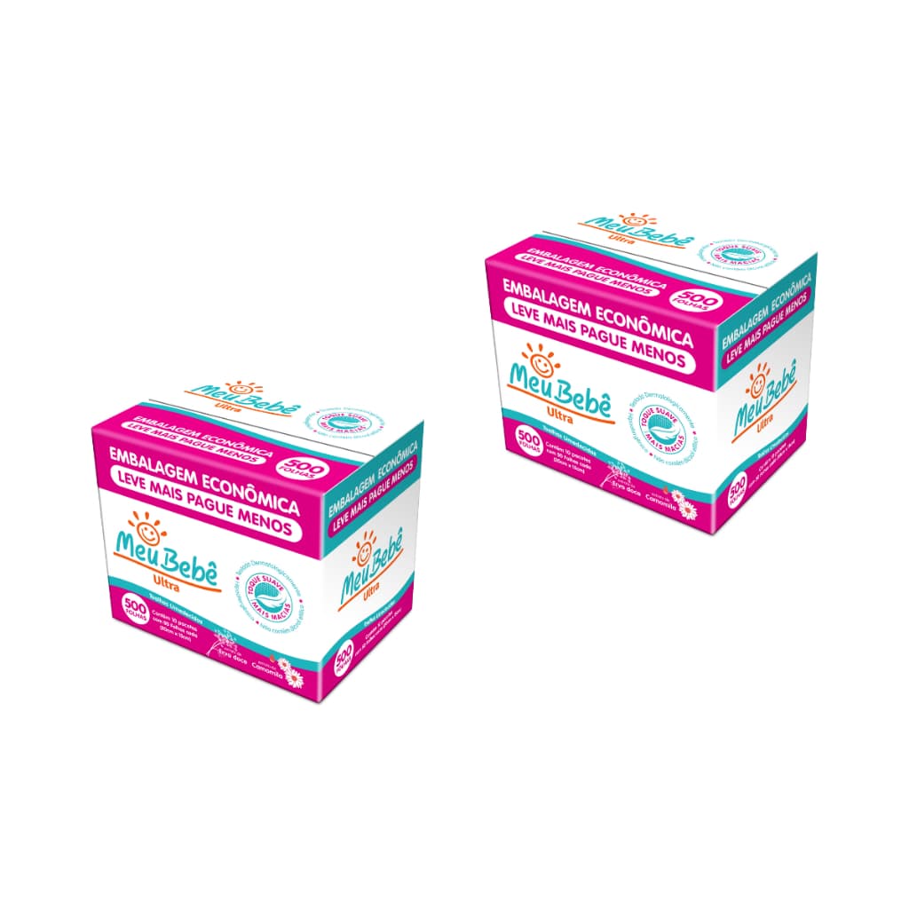 TOALHA UMEDECIDA MEU BEBE ULTRA L1000 P900 (2PACK X 10 PCTS X 50 FLS)