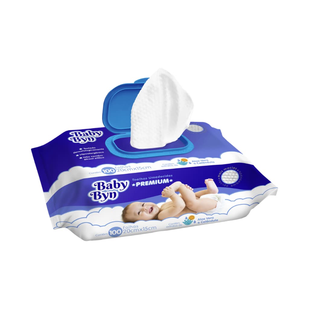 TOALHAS UMEDECIDAS BABY BYN PREMIUM 100 FOLHAS