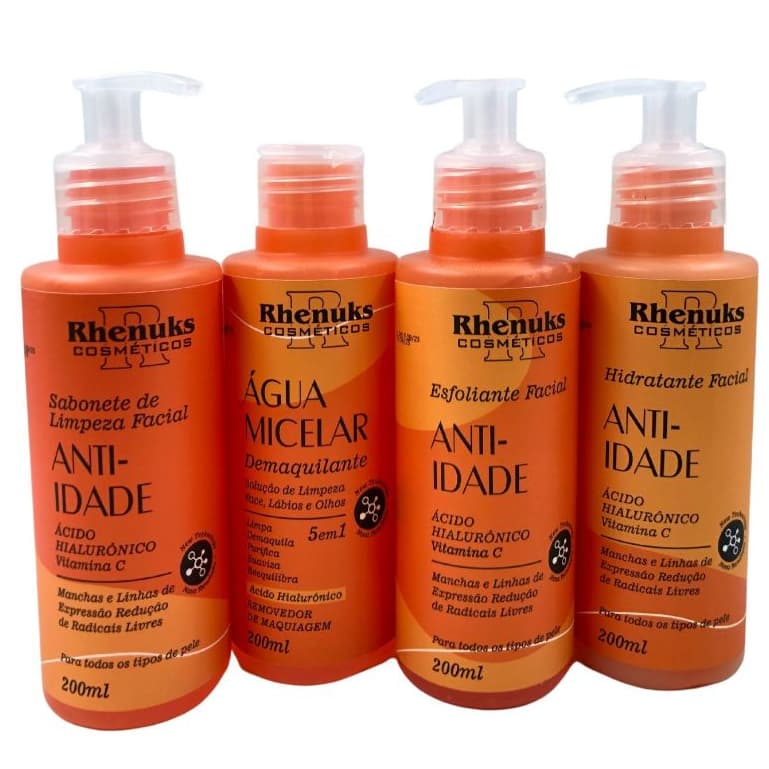 Skin Care Anti Idade Rhenuks 200 ml 4 passos