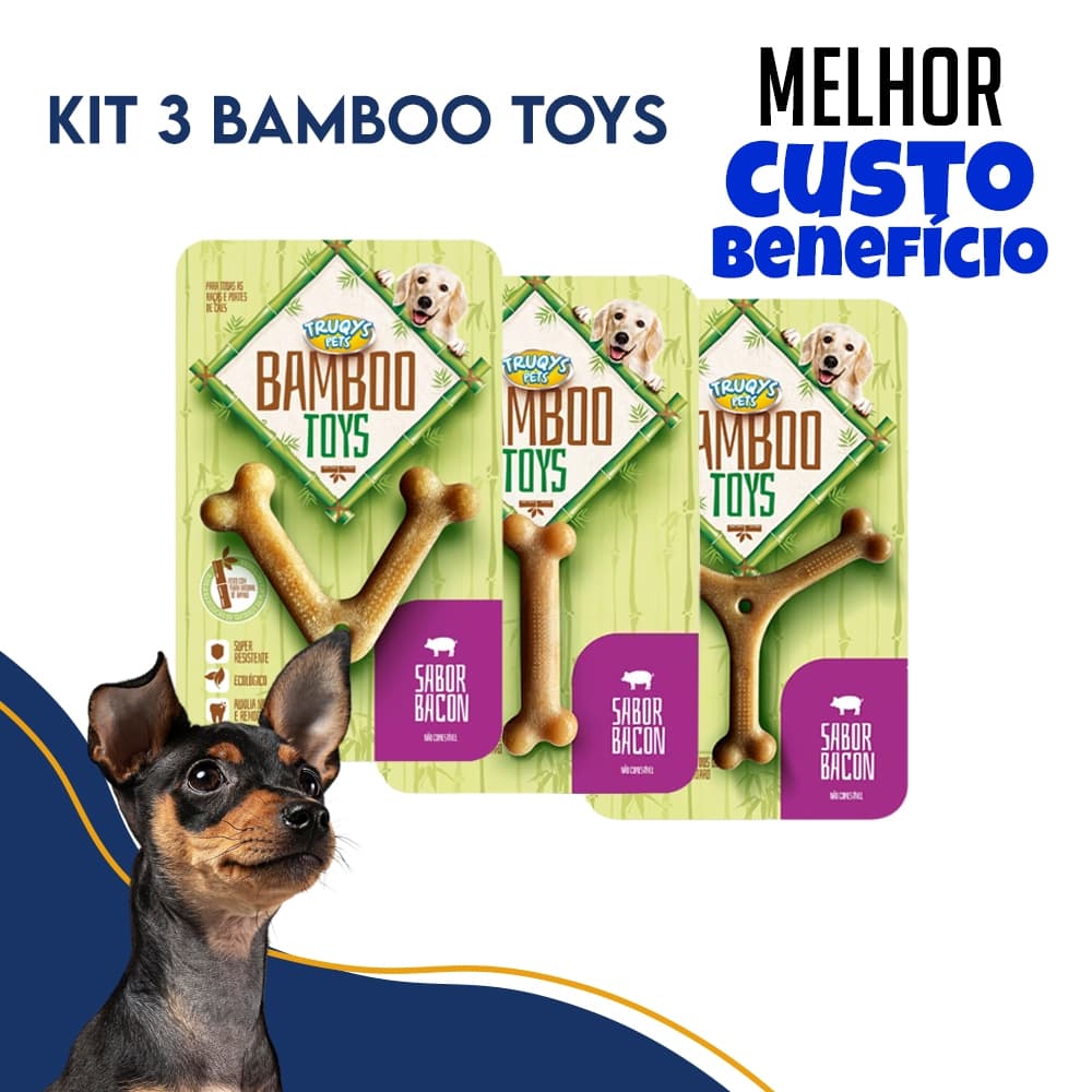 Brinquedo para Cachorro Kit Brinquedo Cachorro Bamboo Toys Mordedor para Cachorro