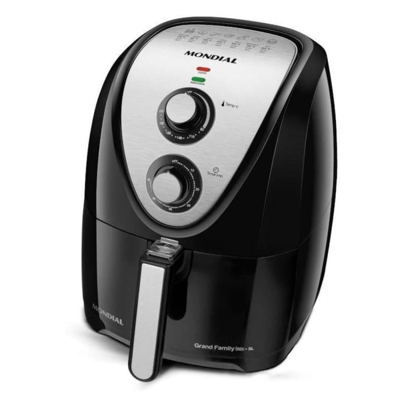 Fritadeira Sem Óleo Mondial Cozinha Afn-50 5l Preta E Inox 127v