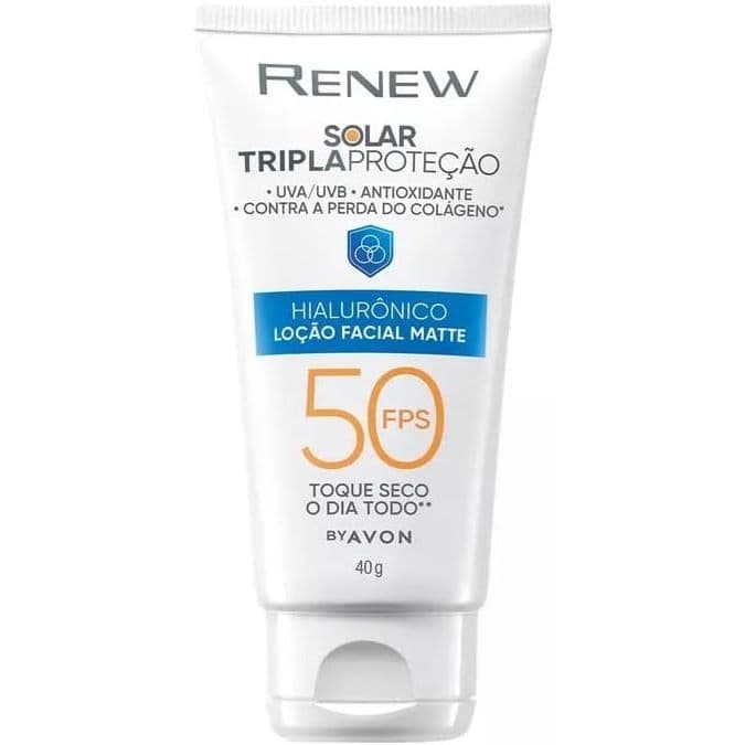 Protetor Solar Matte Sem Cor FPS 50 Renew - 50 g Protetor Solar Renew tripla proteção antiidade