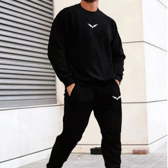 Conjunto Moletom Estiloso StreetWear unissex Gola Redonda Calça Moletom