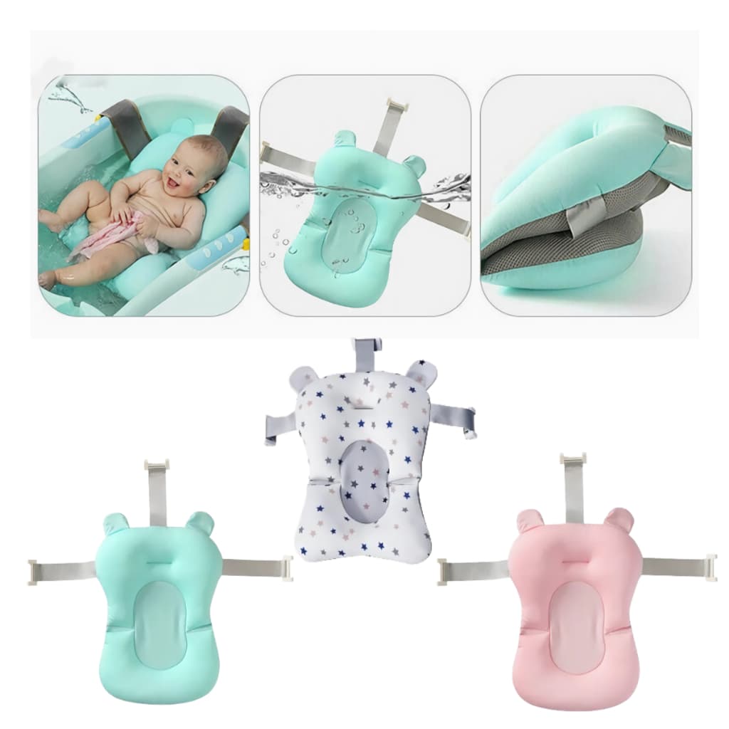 almofada de banho para bebe com trava para banheira flutuante regulável segura fácil secagem