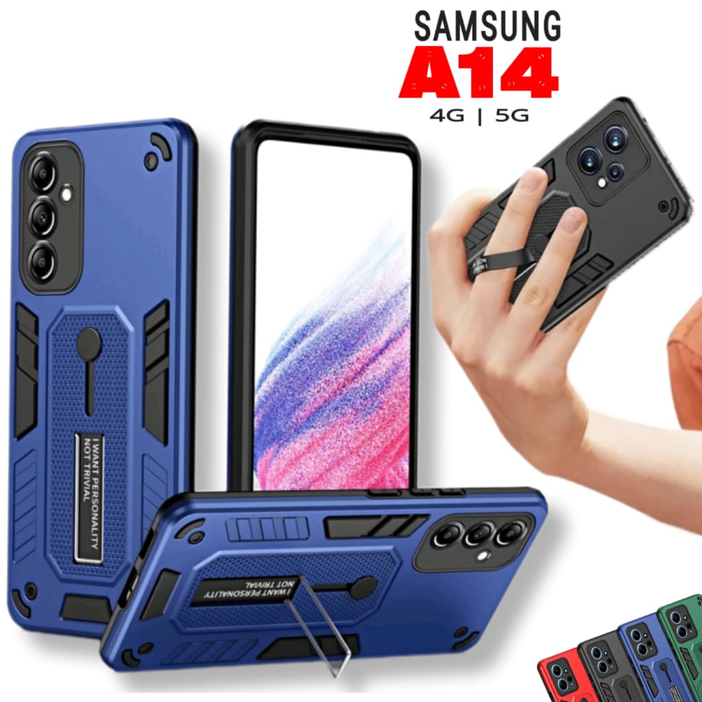 Capa Capinha Anti impacto para Samsung A14 5G / Samsung A14 4G  silicone com suporte