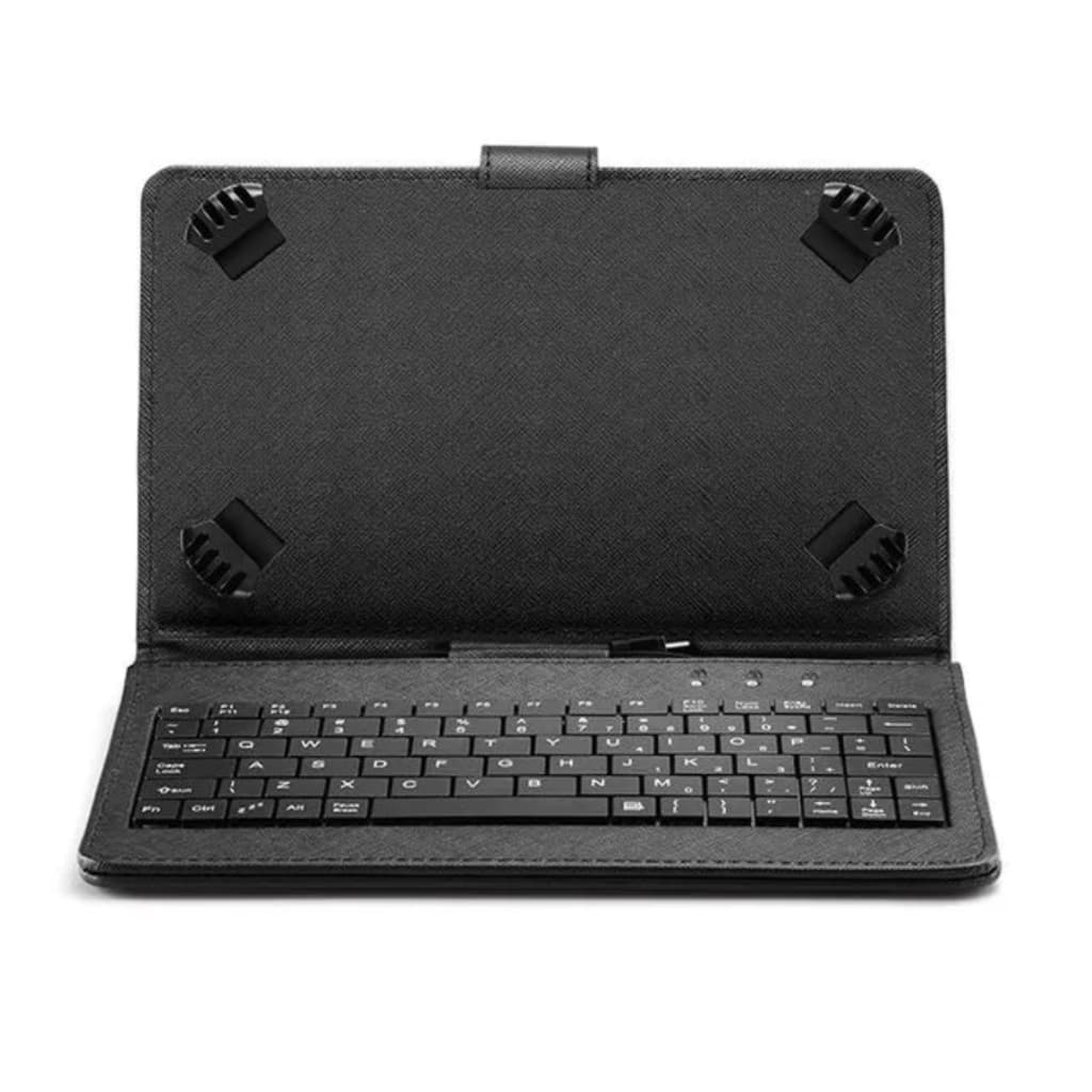 Capa com Teclado para Tablet 10 e 11 Polegadas Android Embutido com fio USB-C Preto