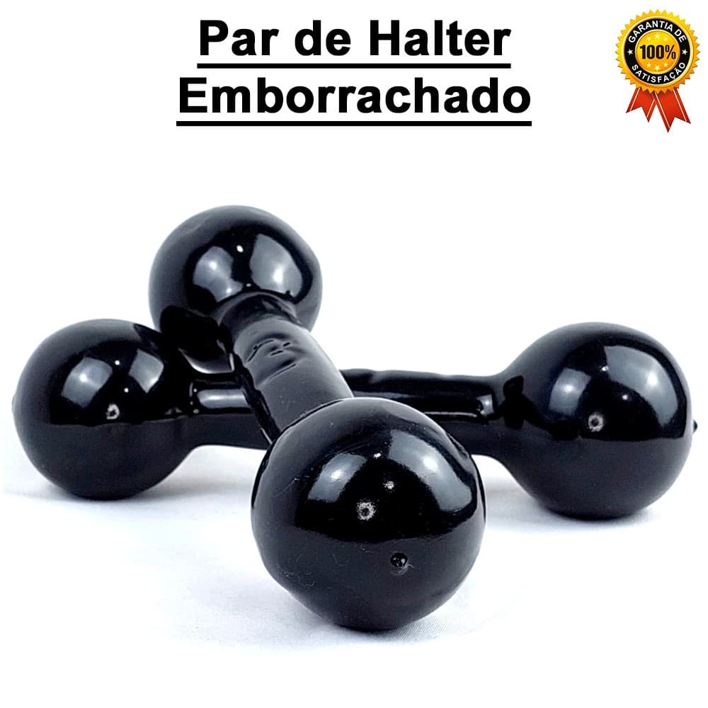Halter Emborrachado Par De 3 Kg P/ Supino e Academia