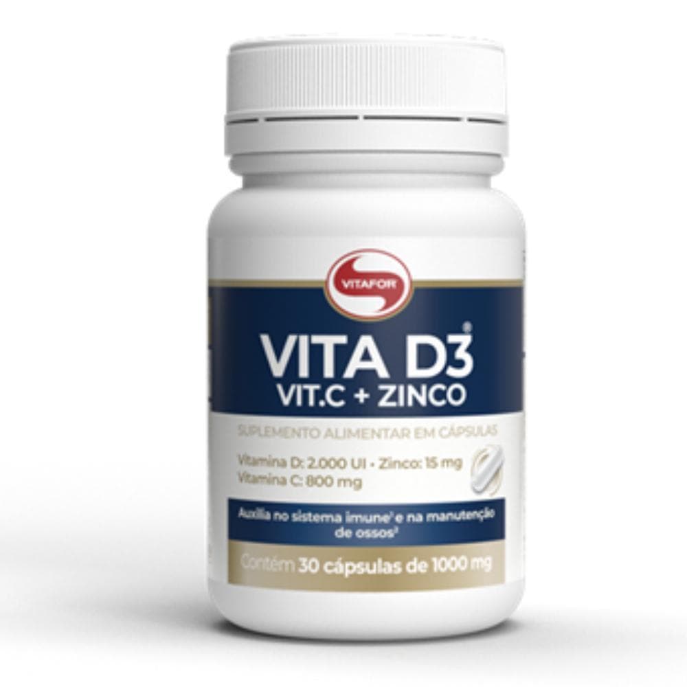 Vitamina D - Vita D3 + C + Zinco 30 Caps De 1000Mg- Imunidade com as principais vitaminas