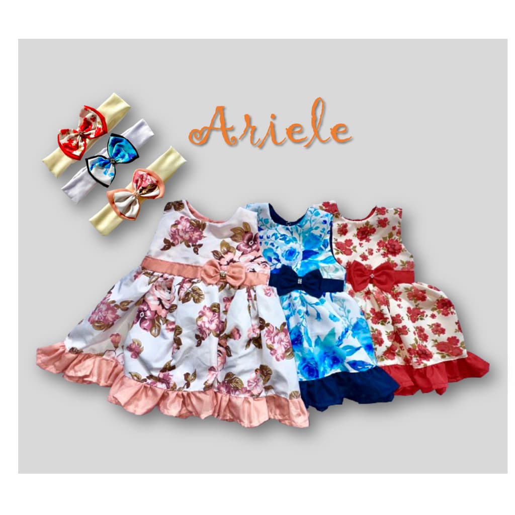 Vestido Infantil Bebê Menina Ariele Roupas Algodão