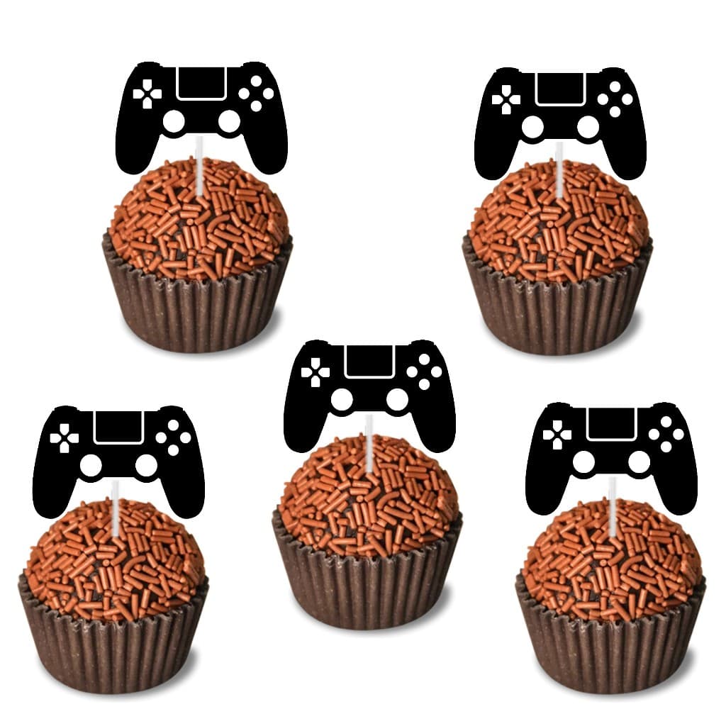 50 Toppers Docinhos Doces Festa Aniversário Gamer Video Game Controle