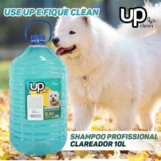 Shampoo Clareador Profissional para Cachorro 10 Litros Shampoo Branqueador Pet Banho e Tosa Pet Shop UP Clean