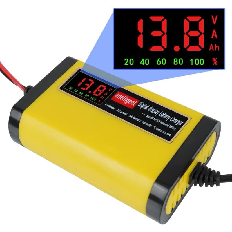 Carregador bateria carro 12v automotivo  moto inteligente portátil carga lenta display digital novo Modelo 2025 110/220v