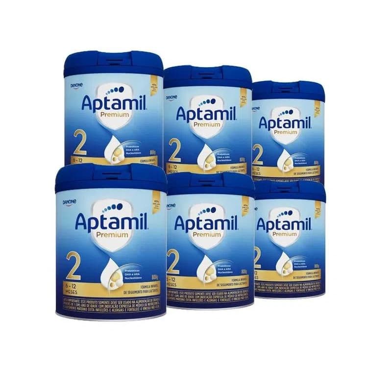 Kit 6 latas fórmula infantil aptamil premium 2 800g cada