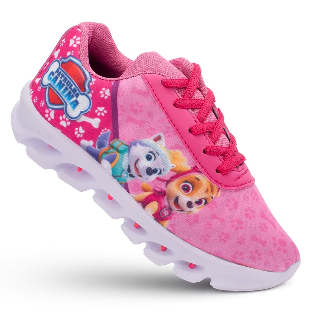 Tênis Infantil Menina Skye Patrulha Canina SEM LED Lançamento Super Leve e Confortável