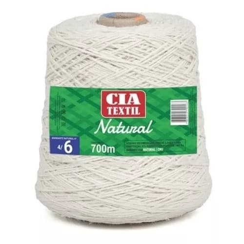 Barbante Número 6 Para Croche 700m Cia Textil Natural