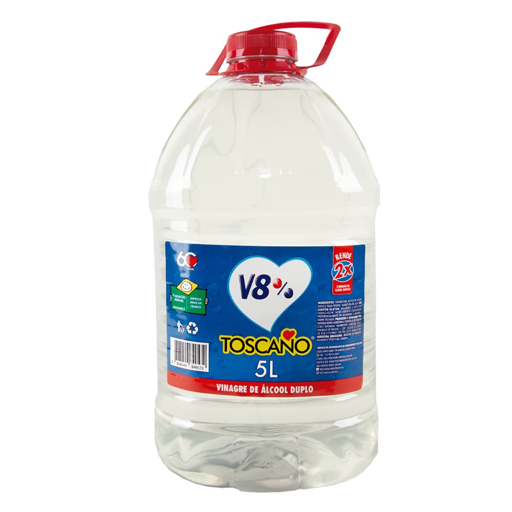 Vinagre para Limpeza  Álcool Toscano 5 Litros 8%