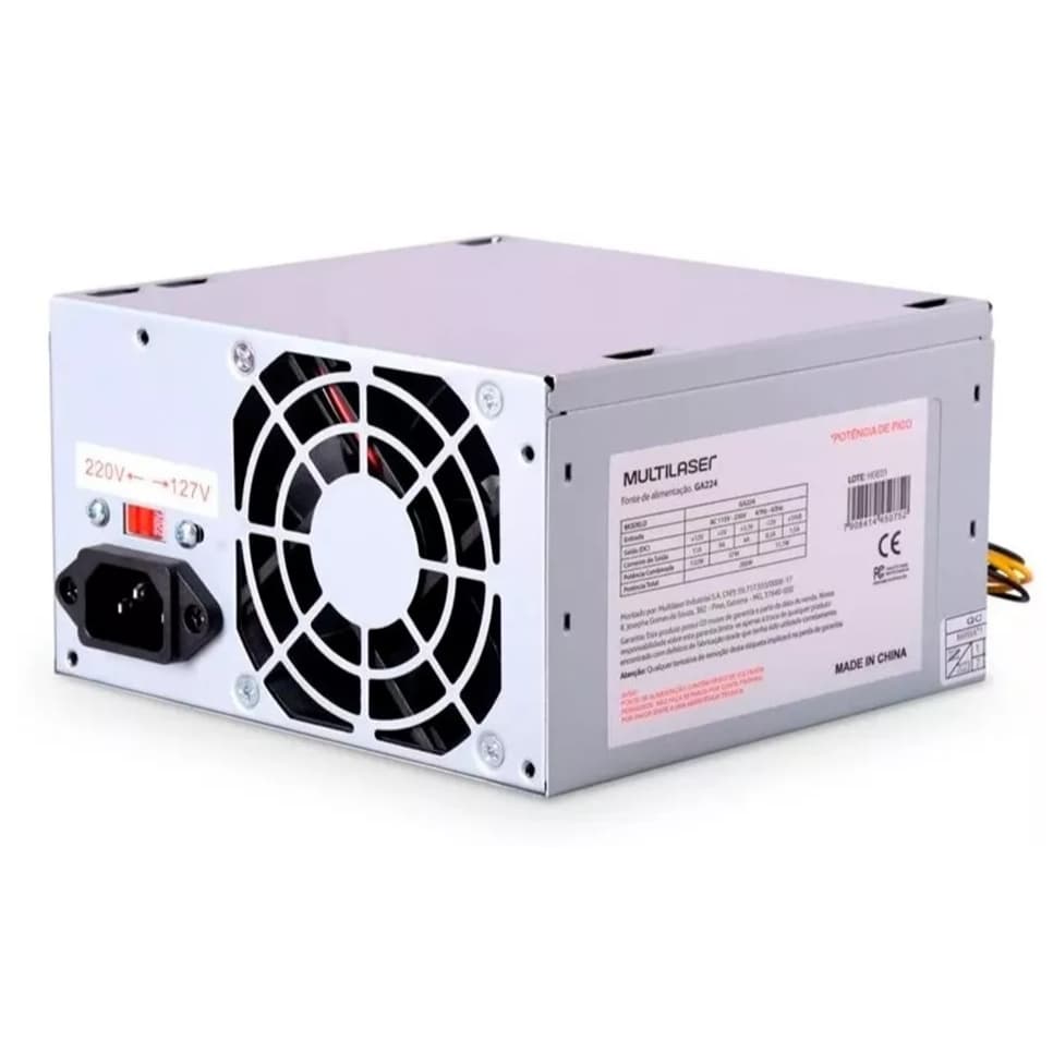 Fonte para computador ATX 12V 2.3 200 WATTS Baixa Emissão De Ruídos