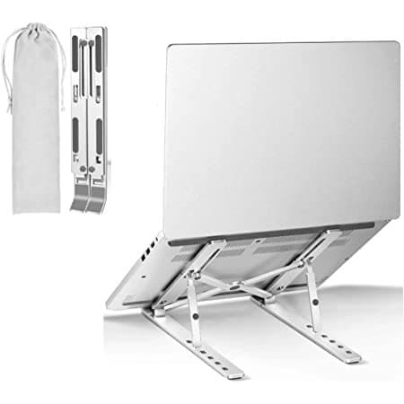 Suporte Apoio De Notebook Laptop Compacto Articulado - Suporte Notebook - Porta Notebook Branco com detalhe cinza