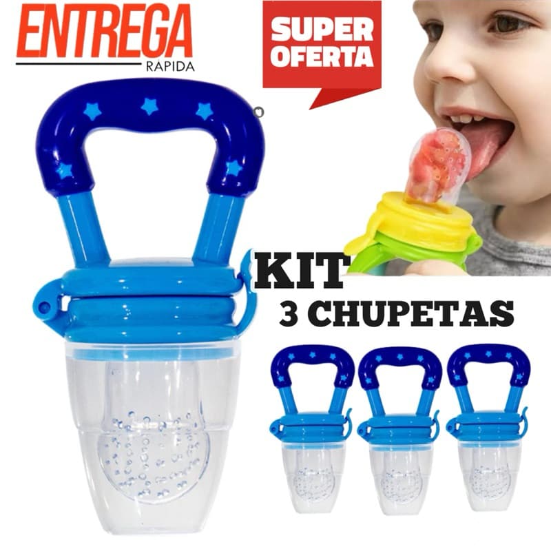 3 Chupetas Alimentadora Mordedor Bebe -  Introduza Alimentos de Forma Segura e Estimule o Desenvolvimento do Seu Bebê