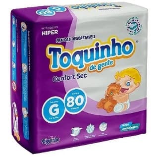 Fraldas Descartáveis Toquinho Confort Sec - Tam G - 80 Unidades