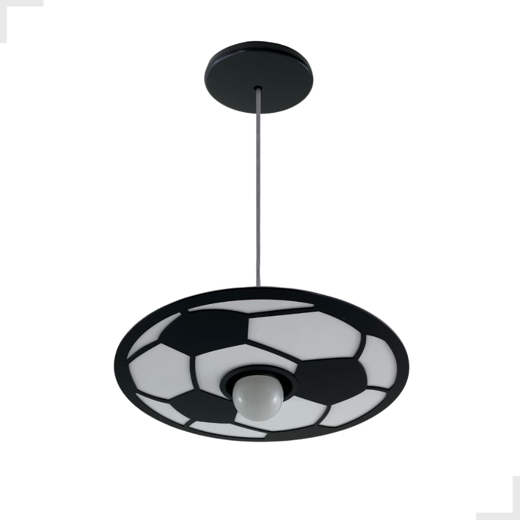 Lustre Pendente Infantil Bola de Futebol Luminária LED Criativa Decoração Quarto Criança Esporte