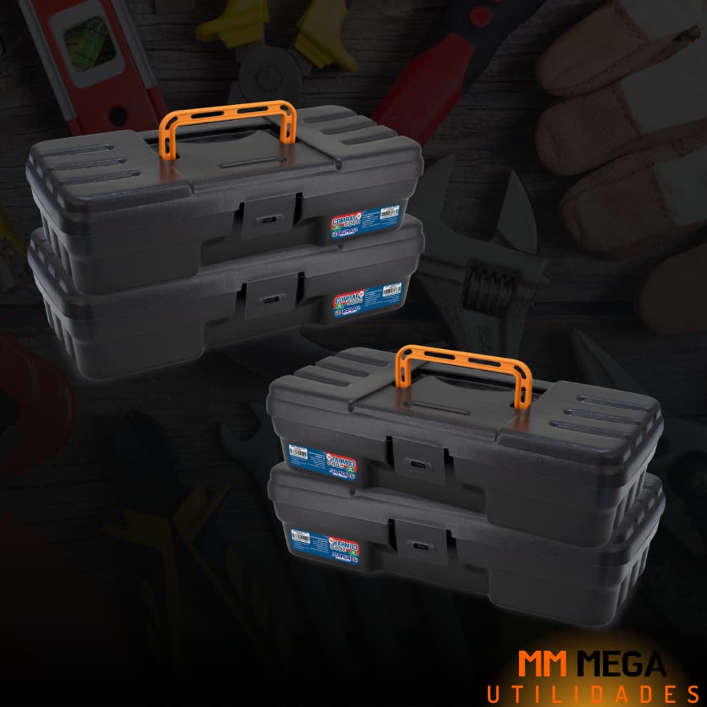 kit 4 Caixas Plásticas  Maleta de Ferramentas Organizadora De Pesca ou Ferramentas pequena
